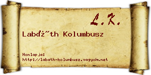 Labáth Kolumbusz névjegykártya